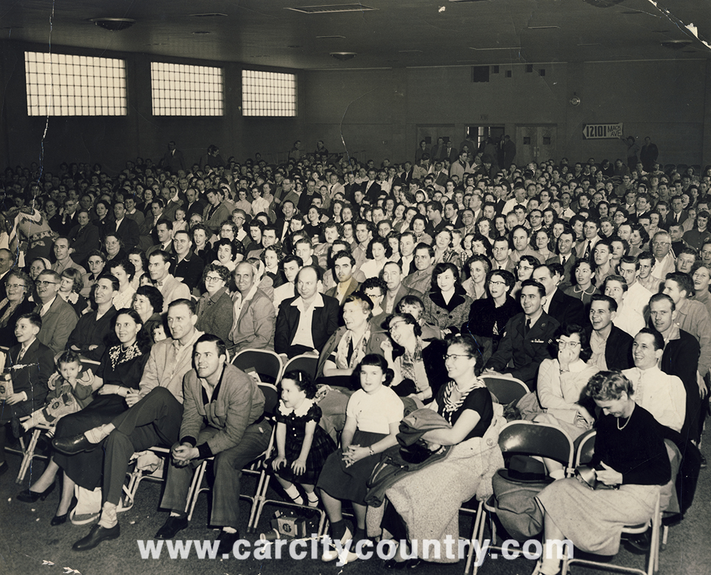 Audience of Lazy Ranch Boys Barn Dance at 12101 Mack Avenue, ca. 1954