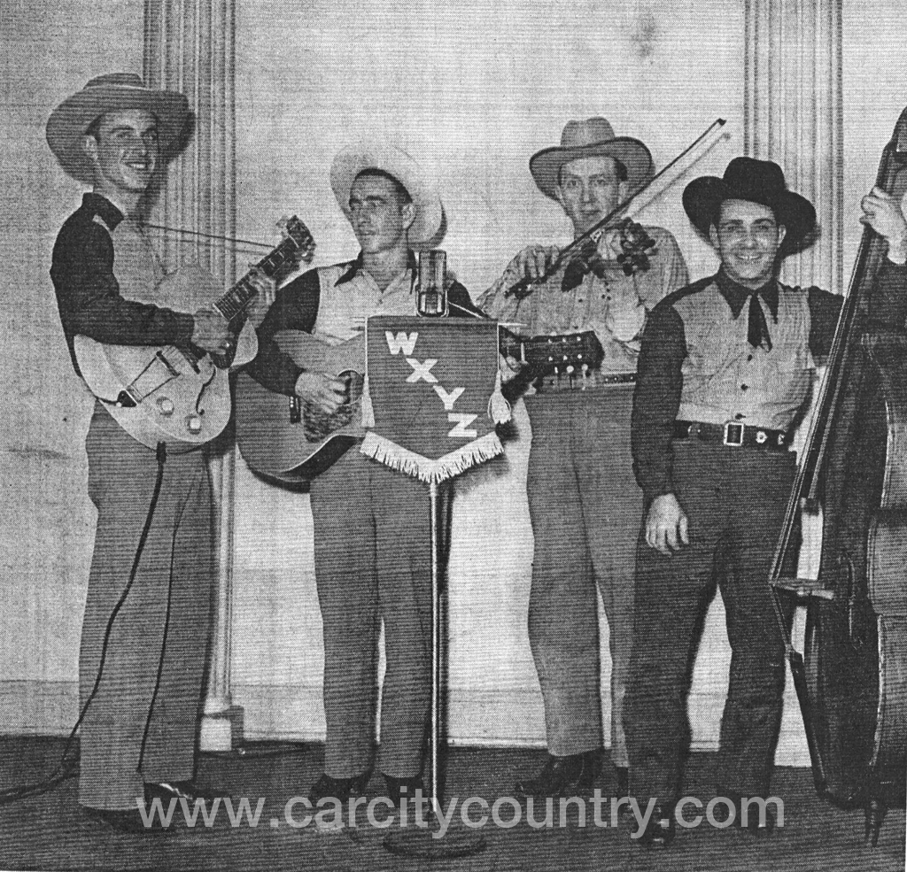 The Sage Brush Ranch Boys at WXYZ Detroit radio studios, late 1940s