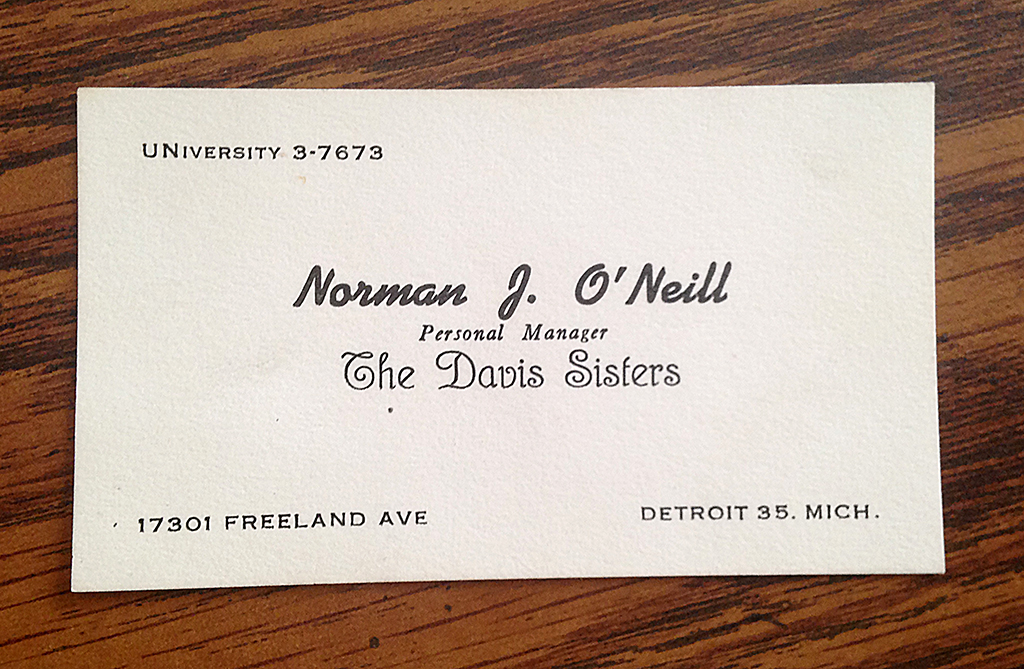 Norm O'Neill business card